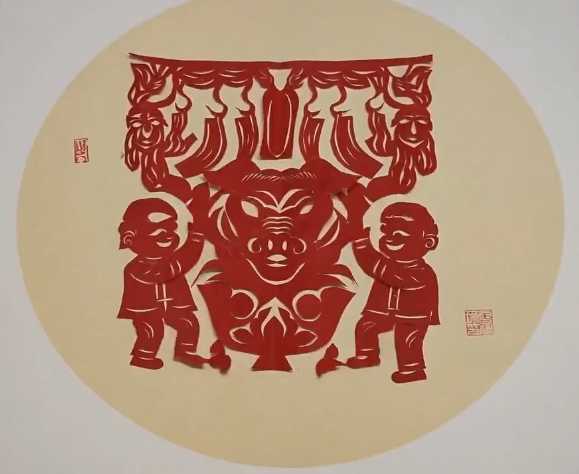 福猪迎马年 剪纸贺新春